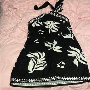 LOFT Black and White Patterned Dress